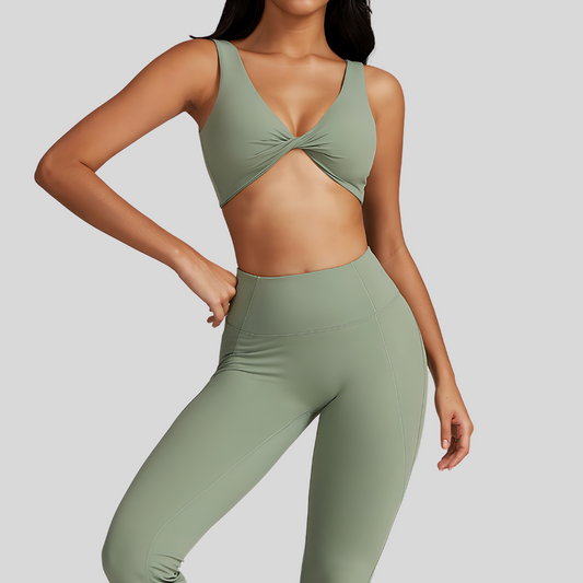 Liza Leggings Set | Gray Green